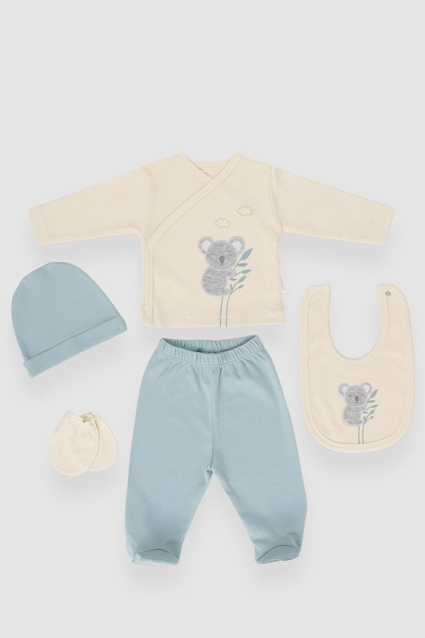 Koala Pattern 5’li Yenidoğan Bebek Hastane Çıkışı Zıbın Seti - 3