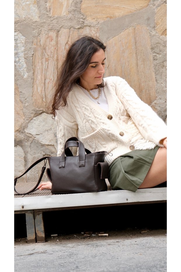 Leather Shoulder Bag Women, Genuine LeatherSpecial Production Bag with Side Pockets