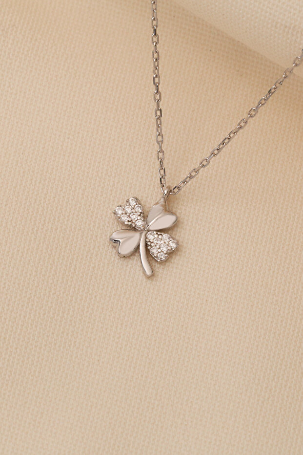 925 Ayar Minimal Yonca Kolye - 2