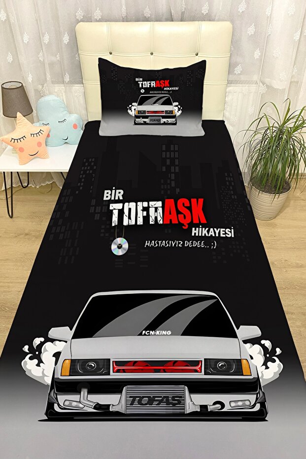 مفرش سرير وغطاء وسادة منقوش من Tofaşk 1 - 1