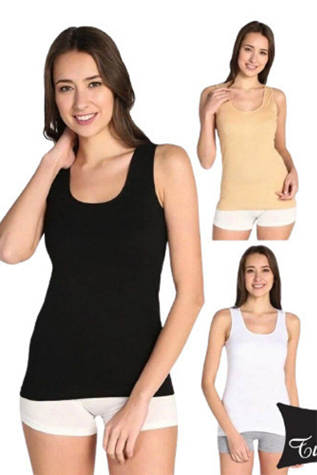 Tutku Thick Strap Ribbed Athlete Set of 3