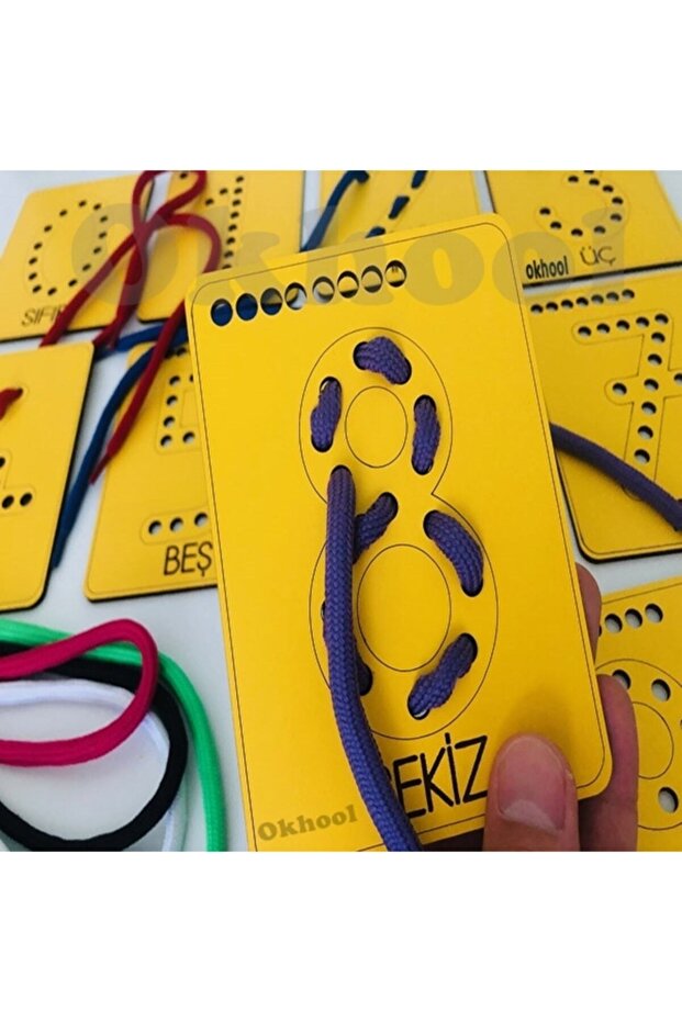 مجموعة مهارات ربط الحبال بأرقام مونتيسوري - 2