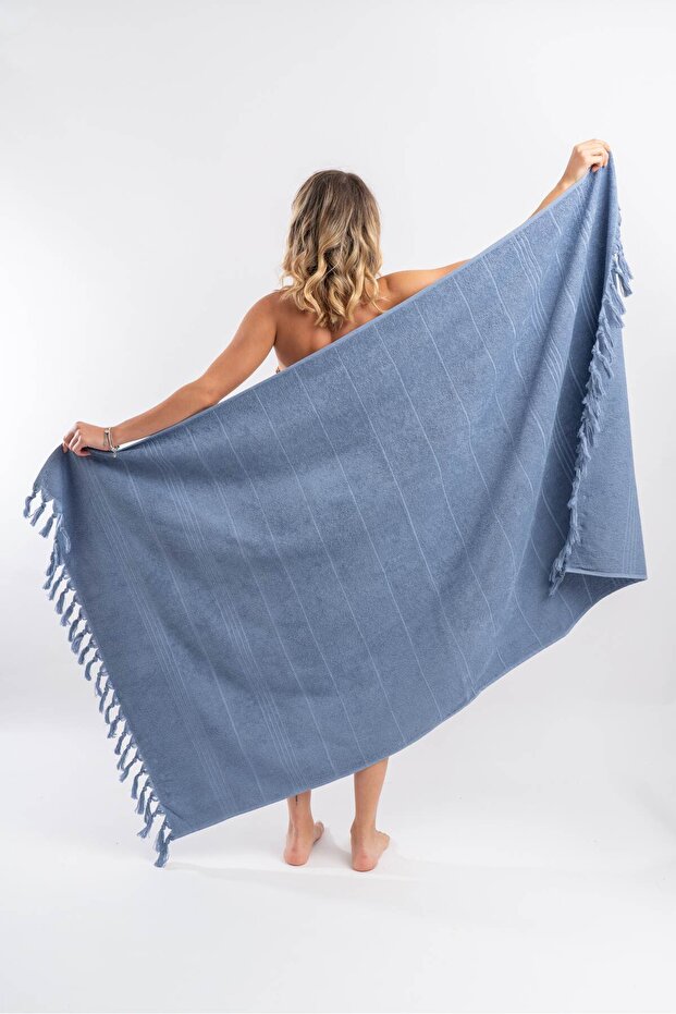 100x170cm Large Beach Bath Shower Towel Fringed 100% Cotton