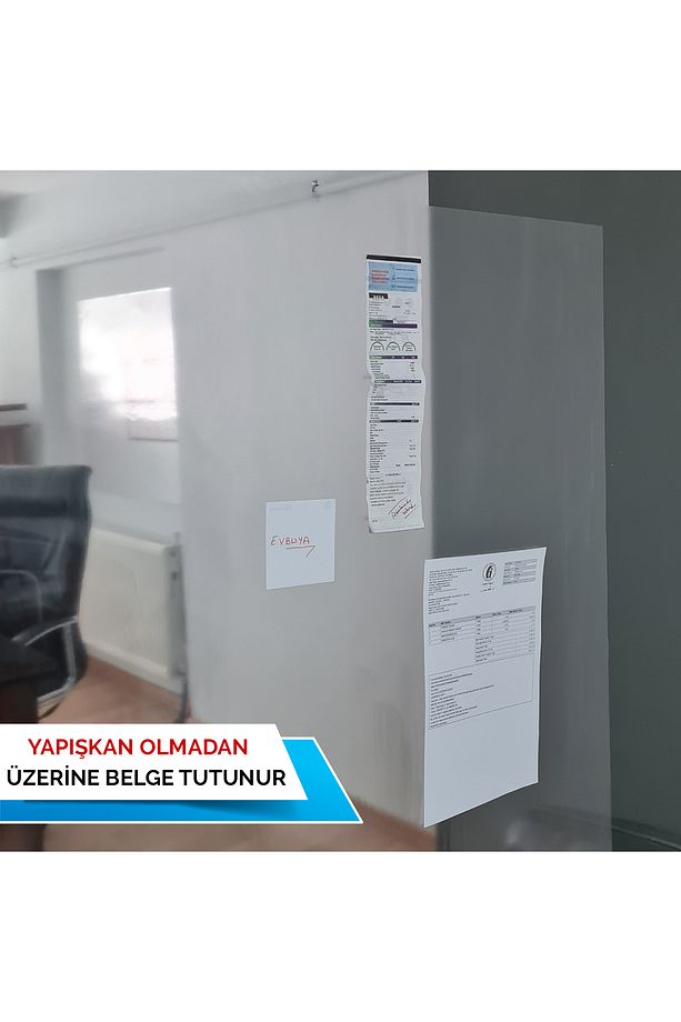 Akıllı Kağıt - 5 Adet 50x70 Cm Şeffaf Pratik Yapışkansız Statik Tutunan, Yazı Tahtası & Pano - 1