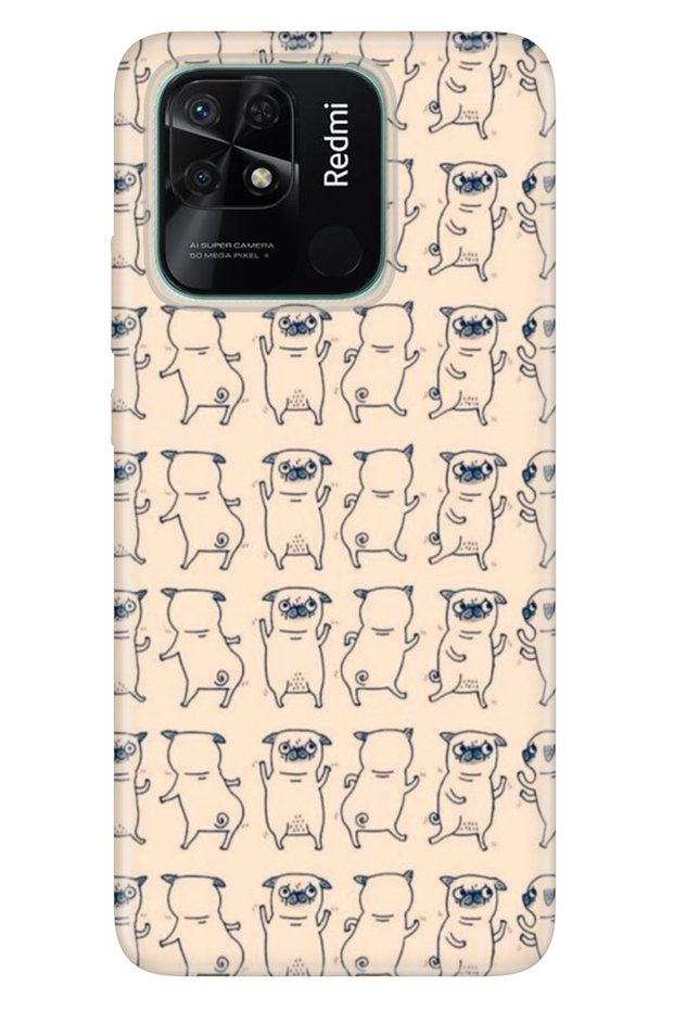Xiaomi Redmi 10C Compatible Case Patterned Printed Silicone Pug