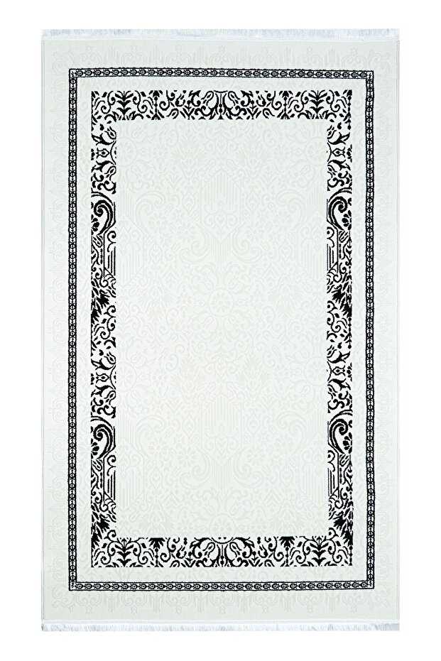 Hare Siyah Modern Oturma Odası Ve Salon Halısı (5089) - 3