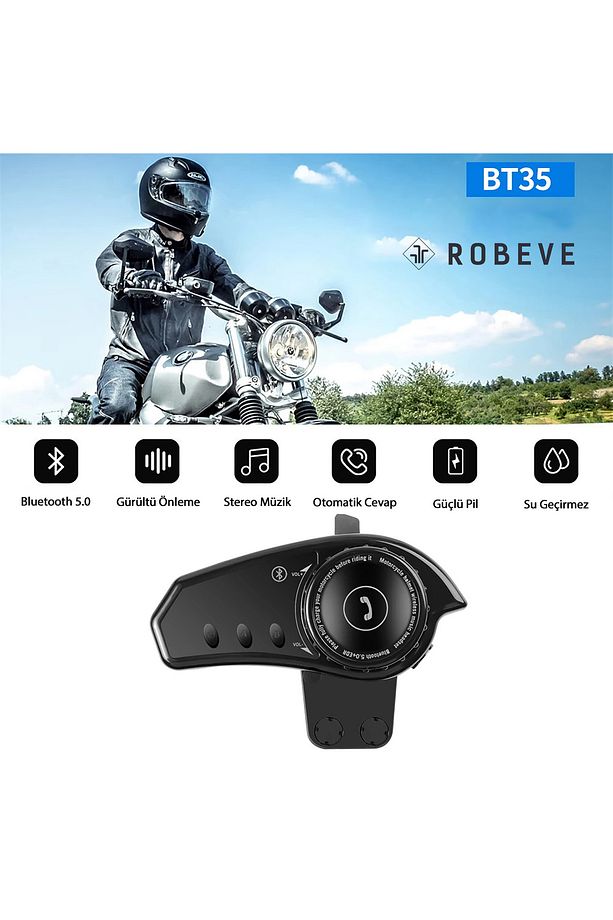 BT35 Motorsiklet Interkom Bluetooth 5.0 Motorsiklet Intercom Tüm Kasklarla Uyumlu Intercom - 3