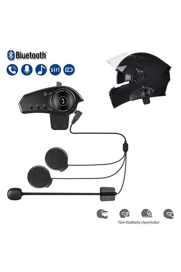 BT35 Motorsiklet Interkom Bluetooth 5.0 Motorsiklet Intercom Tüm Kasklarla Uyumlu Intercom - 1