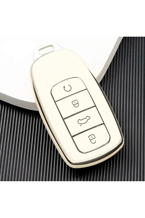 حافظة مفاتيح بيضاء مكسورة من مادة TPU من Chery - Jaecoo 7