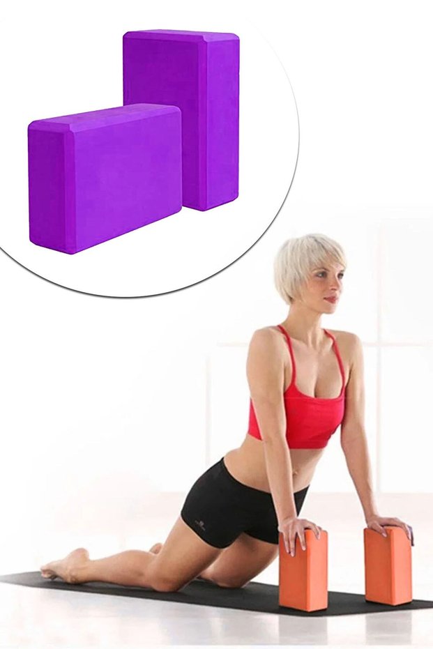 2 Li Yoga Block Yoga Block Yoga Posture Support Exercise Sports Equipment 2 Pieces Purple