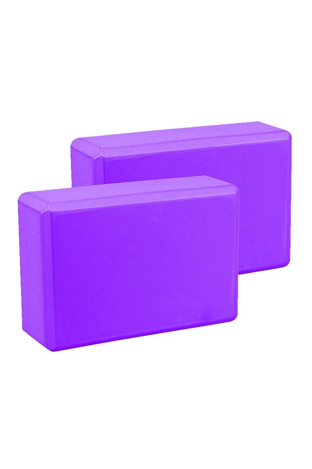 Double Yoga Block 2 Pieces Eva Yoga Block 2 Li Yoga Block Yoga Posture Support Foam Purple