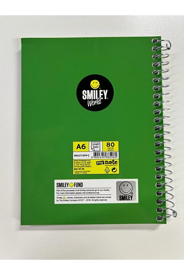 Smiley Notebook A6 80ypStriped - 2