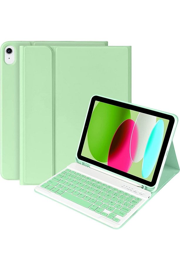 Ipad (A16) 10. Nesil 2022/2025 Uyumlu Bluetooth Türkçe Q Klavyeli Kılıfı (TABLET DEĞİLDİR) Src - 1
