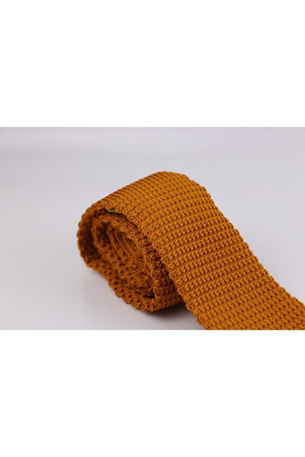 1St Quality Special Patterned Knitted Tie - Orange - 1