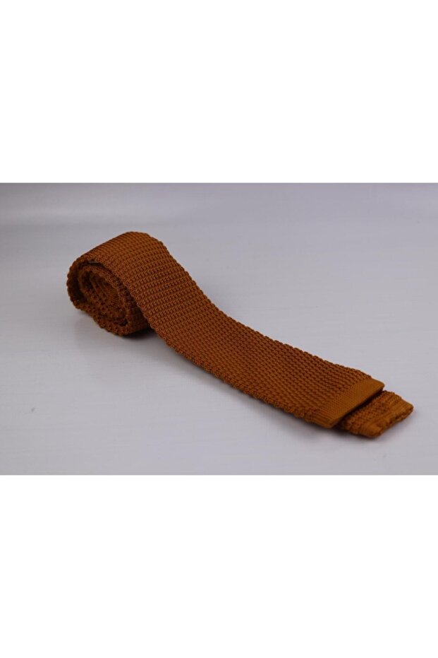 1St Quality Special Patterned Knitted Tie - Orange - 2