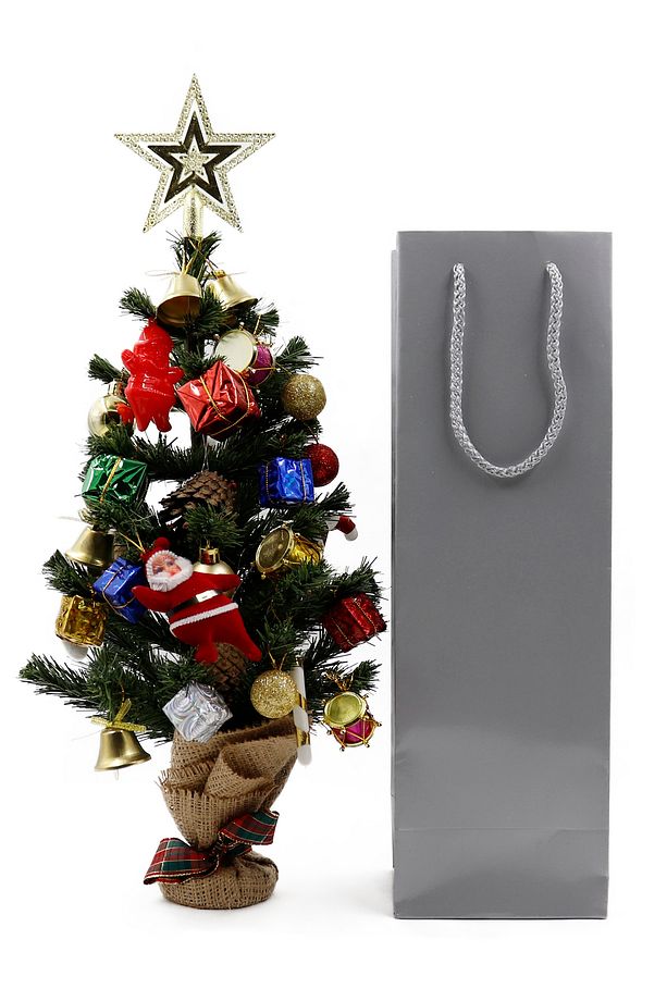 Şişe Boy Premium Gümüş Karton Çanta 12 X 35 X 8 Cm Karton Poşet 3 Adet - 2
