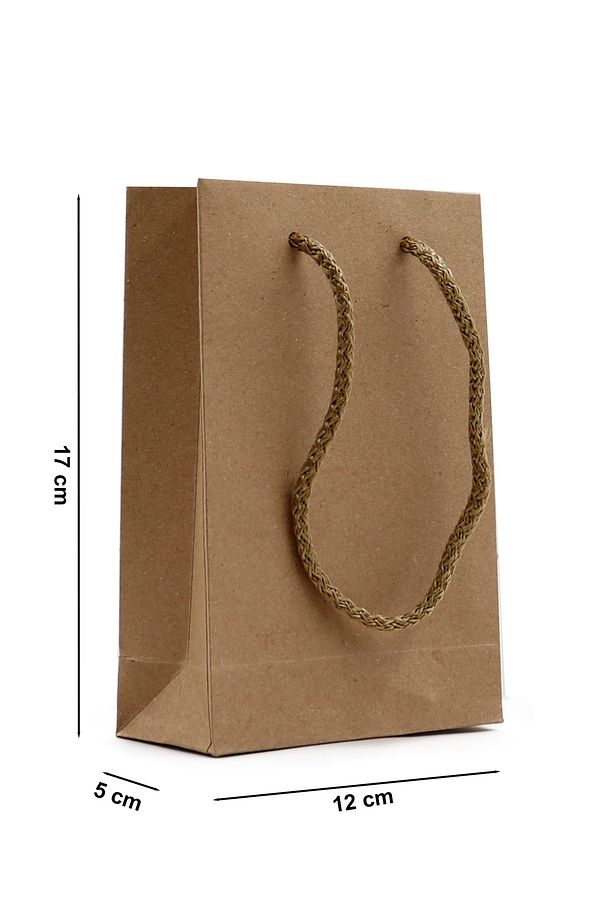 Kraft Premium Karton Çanta 12 X 17 X 5 cm 2 Adet Hediye Poşeti - 3