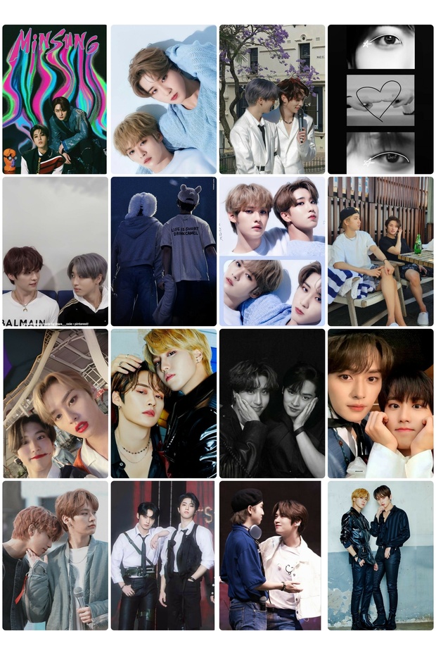 Kpop - مجموعة بطاقات صور بتصميم نمط Minsung مقاس 16 بوصة