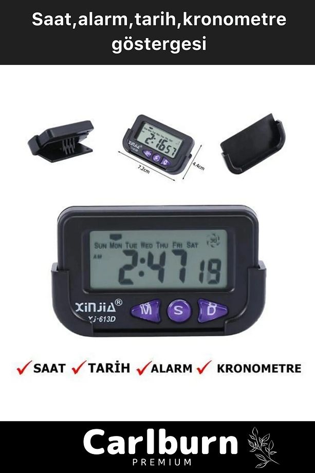 Özel Üretim Yapışkanlı Masaüstü Stantlı Ders Çalışmak Için Alarlı Kronometreli Mini Dijital Saat - 4