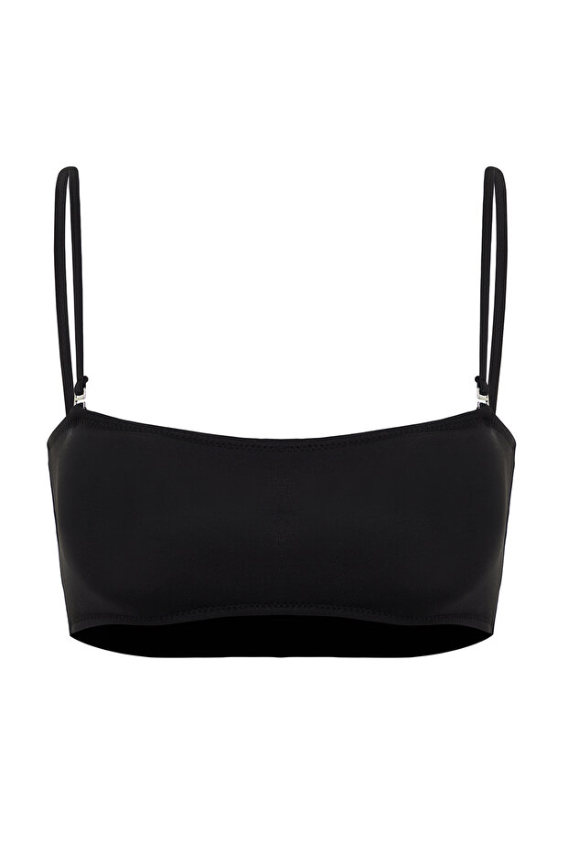 Siyah Straplez Kaplı Bikini Üstü TBESS24BU00128 - 6