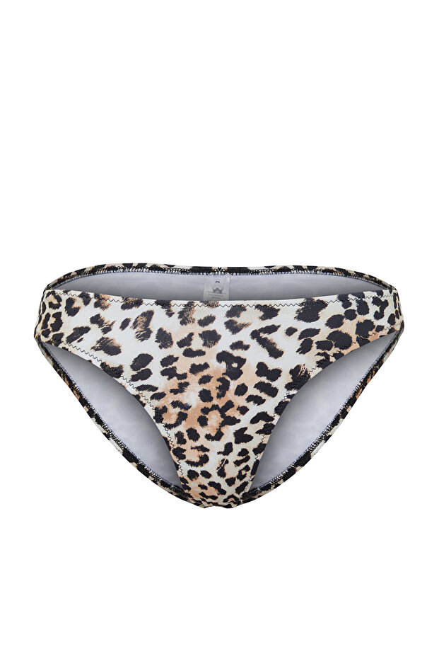 Leopar Desenli V Kesim Regular Normal Bel Bikini Altı TBESS23BA00116 - 5