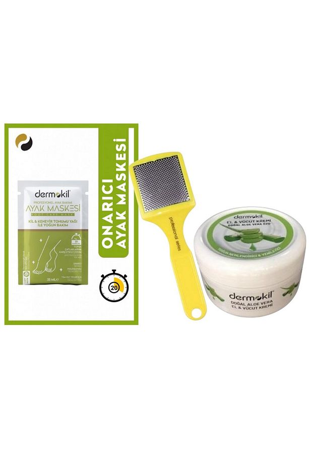 Kil & Kenevir Yağlı Ayak Maskesi 35 ML + Aloe Vera Özlü Nemlendirici Krem 220 ML + Plastik - 1