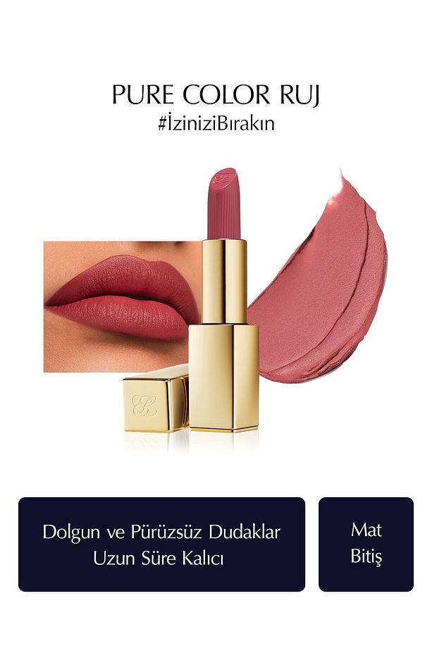 Mat Bitişli Ruj - Pure Color Matte Lipstick - 3.5gr - Renk: 420 Rebellious Rose - 1