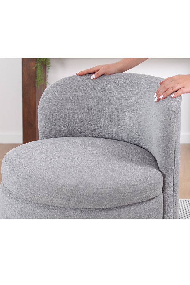 Rodiac Dönen Puf Gri - 7