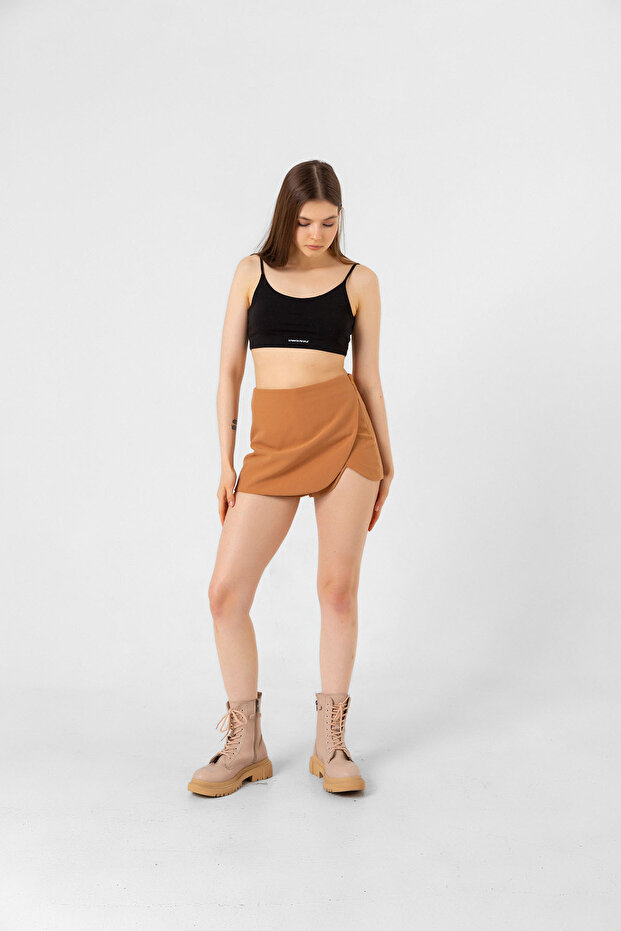 Women's Slit Double Pocket Zippered Shorts 430