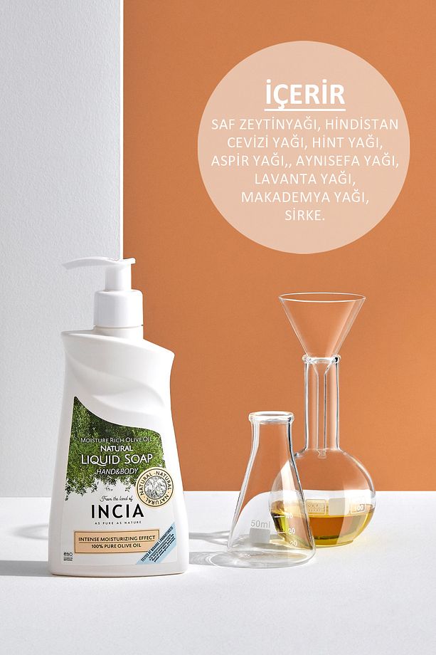 %100 Doğal Sıvı Kastil Sabunu Yoğun Nemlendirici Zeytinyağlı 10 Bitkisel Değerli Yağ Vegan 250 ml - 4