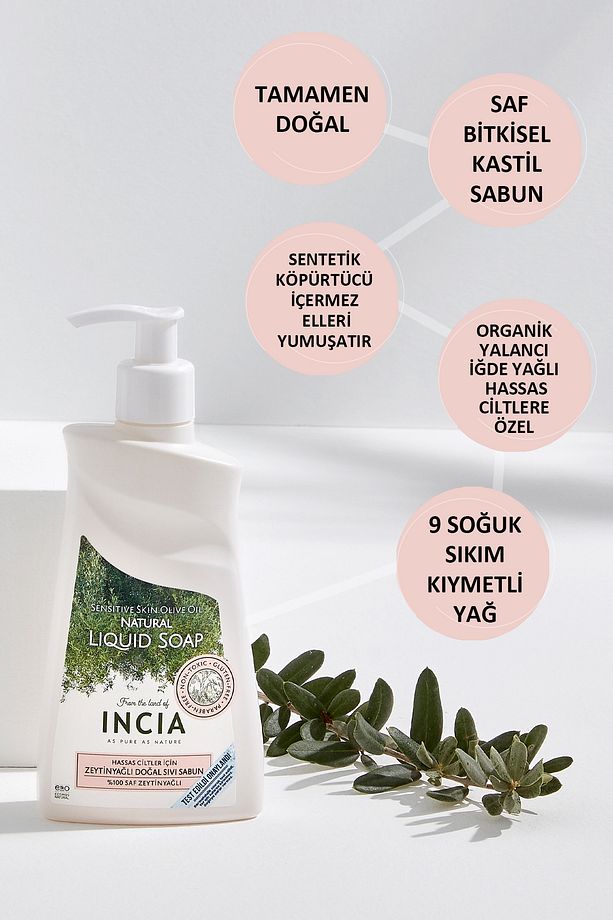 %100 Doğal Sıvı Kastil Sabunu Hassas Ciltler İçin Zeytinyağlı 10 Bitkisel Değerli Yağ Vegan 250 ml - 6