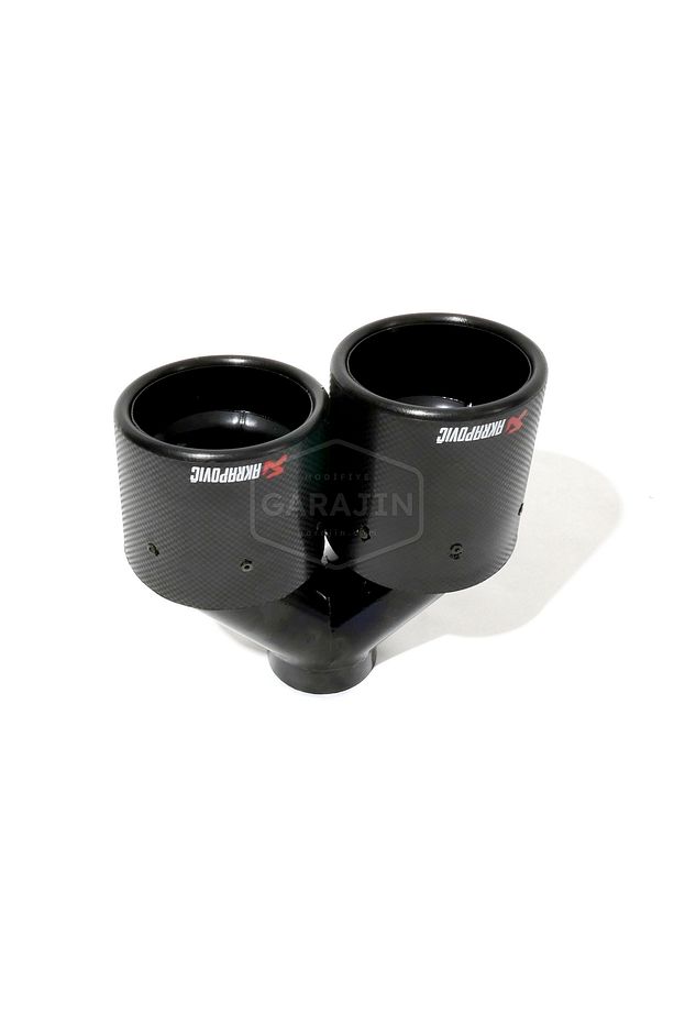 Çift Çıkış 2'li Egzoz Ucu Seti Sağ Sol Akrapoviç Karbon Siyah (100mm) - 4