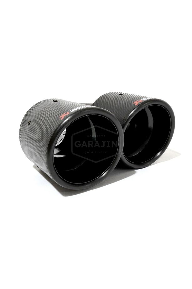 Çift Çıkış 2'li Egzoz Ucu Seti Sağ Sol Akrapoviç Karbon Siyah (100mm) - 2