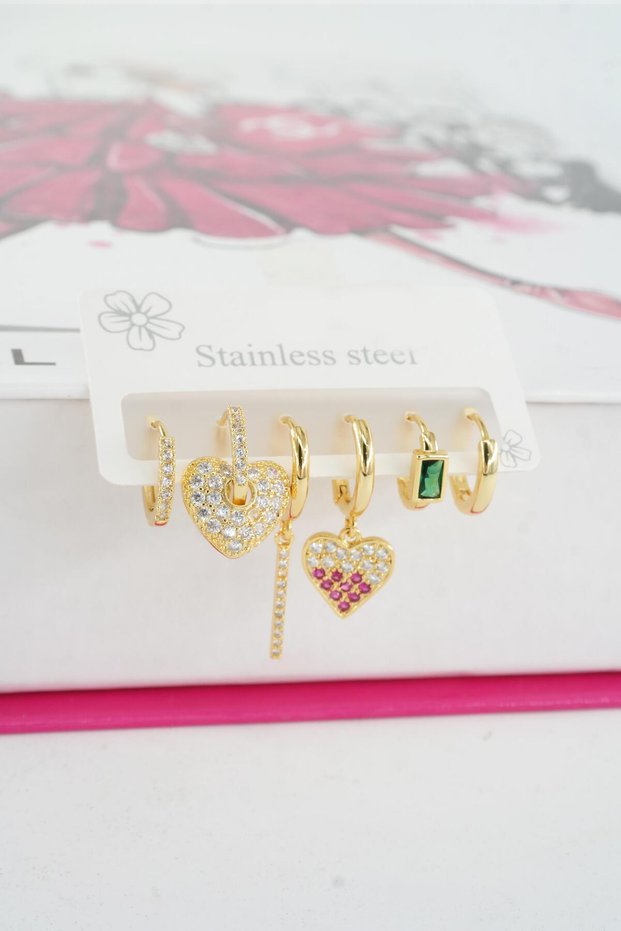 Women's Vip Series Special Design Baguette Zircon Stone 6-Piece Earring Set