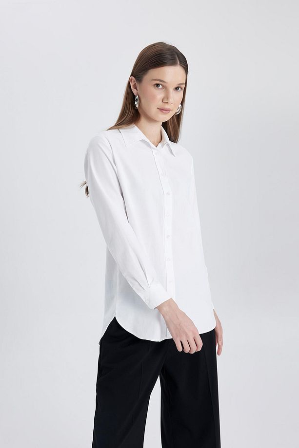 Relax Fit Poplin Uzun Kollu Gömlek Tunik B8314ax24sp - 1