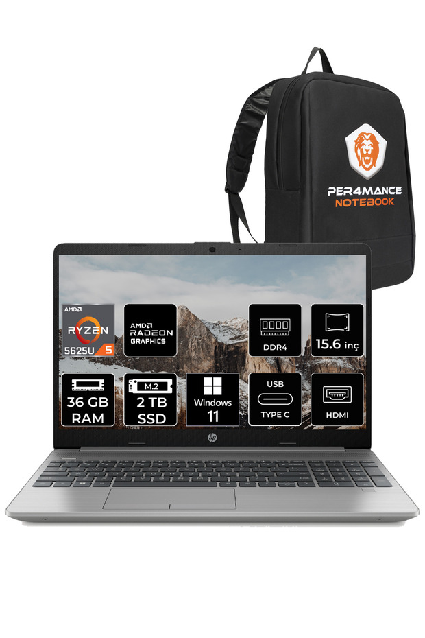 255 G9 Ryzen 5 5625U 36GB 2TB SSD 15.6" FHD W11HOME 6Q8N1ES & PER4 ÇANTA - 1