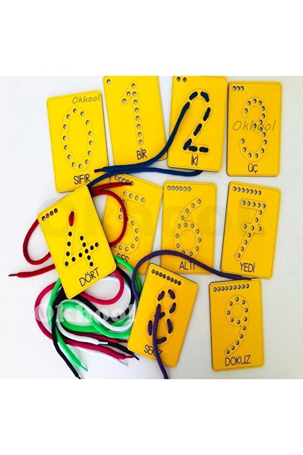 مجموعة مهارات ربط الحبال بأرقام مونتيسوري - 3