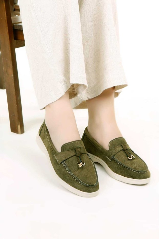 Women's Comfortable Lightweight Soft Suede Tasseled Loafer Ballet Flats