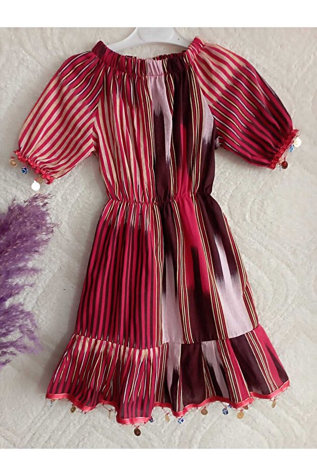 23 April Children's Short Sleeved Dress with Lira Evil Eye Beads