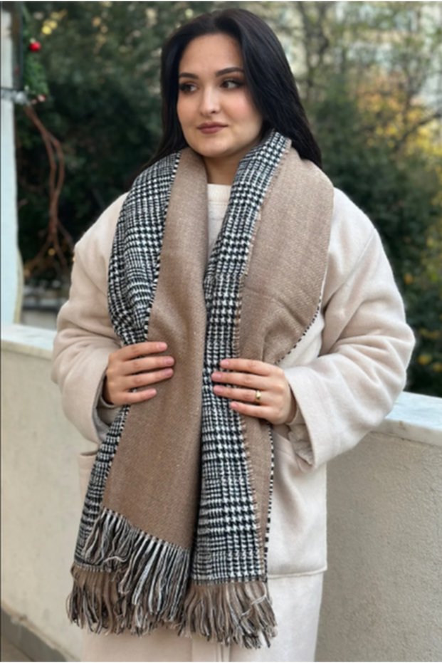 Bagadepo Double Sided Women's Plaid Scarf Shawl-shoulder Shawl