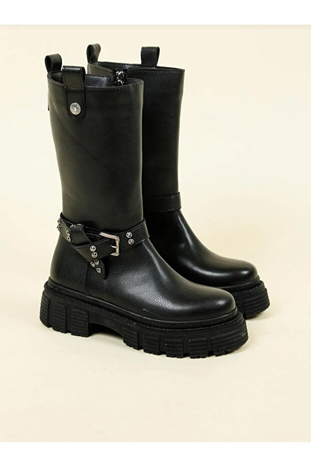 WOMEN'S ULTRA LIGHT SOLE HALF BOOTS WITH PIN AND BUCKLE ACCESSORIES