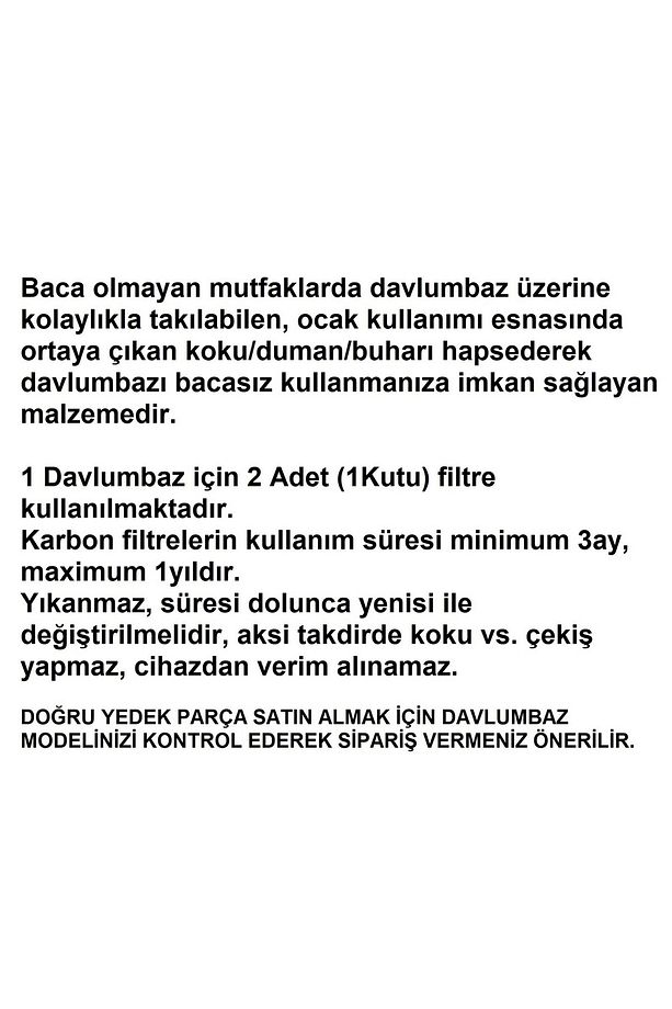 ADE606-2S 7704331104 Davlumbaz Aspiratör Karbon Filtre Bacasız Kullanım Filtresi 165732002 - 3