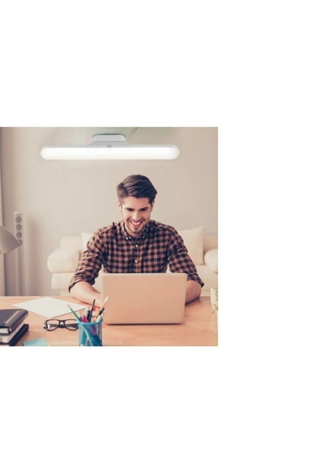 3 Renk Şarjlı Mıknatıslı Dokunmatik Led Aplik Micro Usb Şarjlı Kablosuz Led Lamba Beyaz Kasa - 4