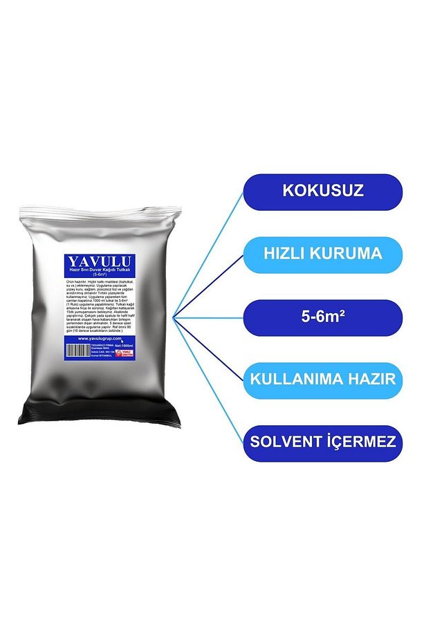 Hazır Sıvı Duvar Kağıdı Tutkalı / Duvar Kağıdı Yapıştırıcısı Tutkalı Glitolin 1L(1000ml) - 2