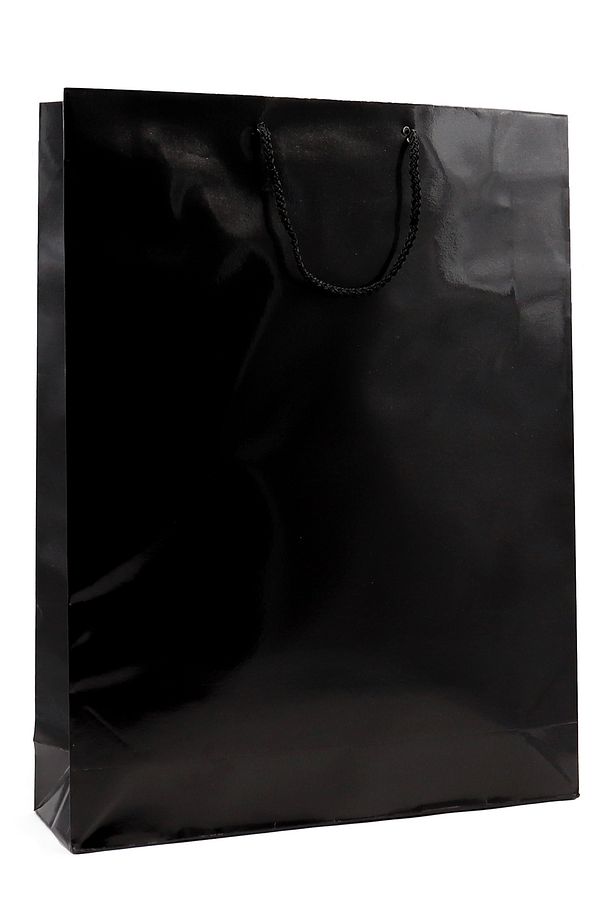 Siyah Premium Karton Çanta 35 X 45 X 9 Cm 2 Adet Hediye Poşeti - 1