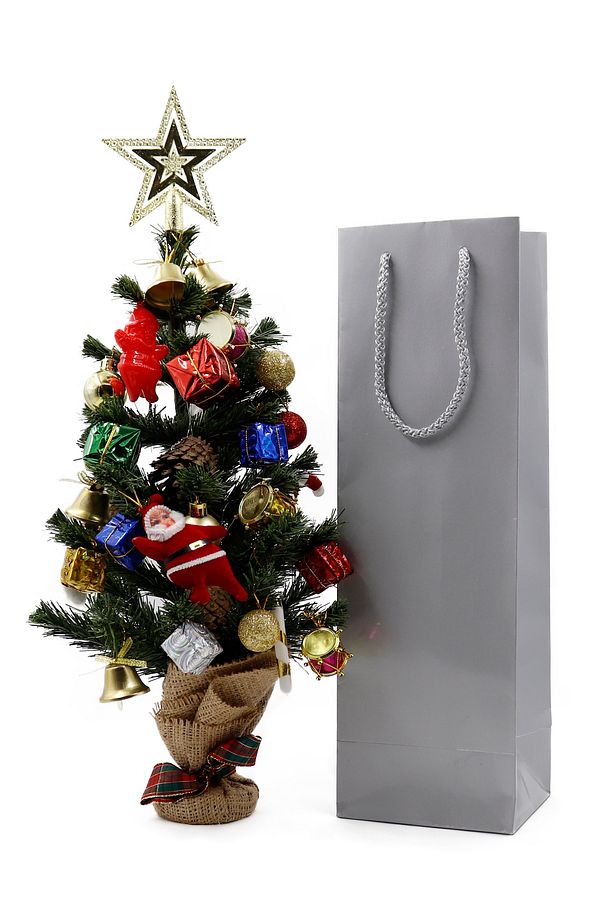 Şişe Boy Premium Gümüş Karton Çanta 12 X 35 X 8 Cm Karton Poşet 3 Adet - 1