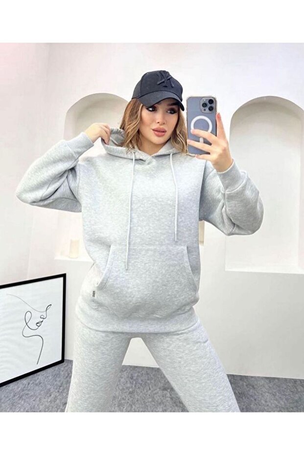 Unisex Basic Hooded Tracksuit Set - 2