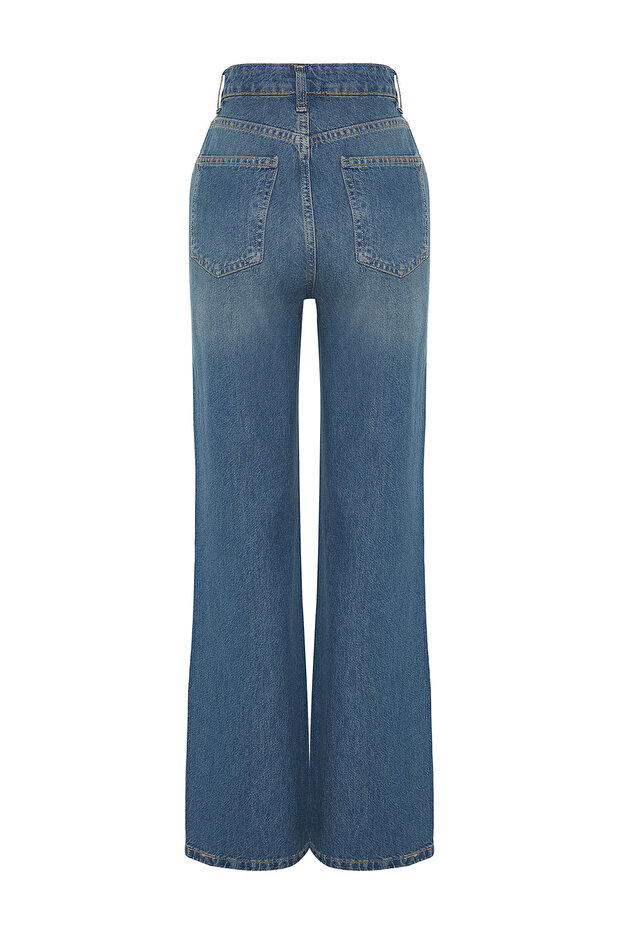 Bardziej ekologiczne dżinsy Mavi Soluk Efekt Vintage z wysokim stanem i szerokimi nogawkami TWOSS24JE00050 - 12