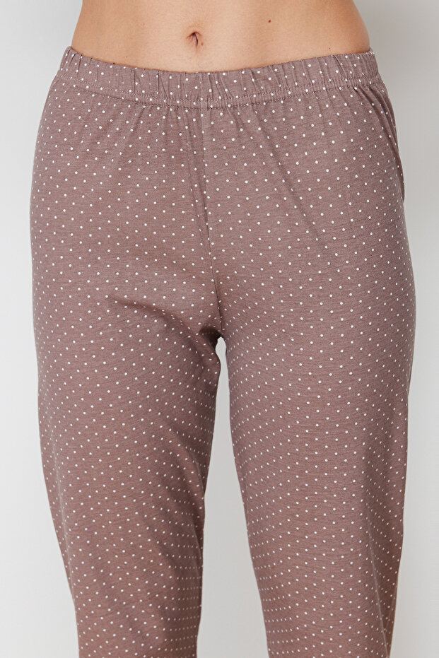 Vizon Baskılı Gömlek-Pantolon Örme Pijama Takımı THMSS21PT0876 - 5