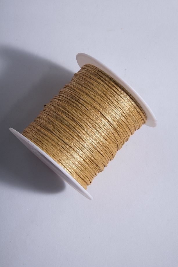 Simli Altın 1.0 Mm 100 Metre Mumlu Ip Saraç Deri Dikiş Ipi Kolye Takı Tasarım Ipi Bileklik Ipi - 6